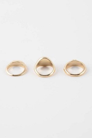 Женское золотое кольцо из трех частей