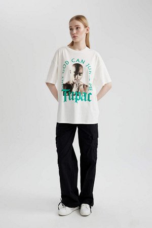 Футболка с короткими рукавами и круглым вырезом Cool Tupac Shakur Oversize