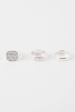 Женское серебряное кольцо из трех частей