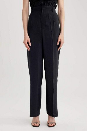 Широкие брюки с карманами и высокой талией, широкие длинные брюки из модала
