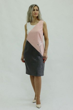 Женское летнее платье Лен 100%, платье полуприлегающее с ассиметричными подрезами