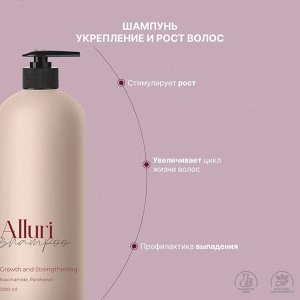 Шампунь ALLURI – Рост и Укрепление, для всех типов волос, 1000 мл
