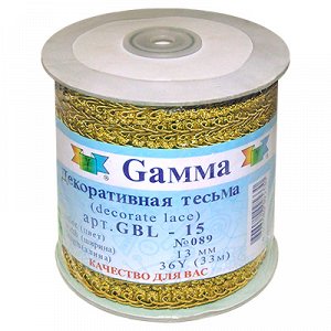 "Gamma" GBL-15 тесьма декоративная "Булет" 13 мм 33 м ± 0.5 м