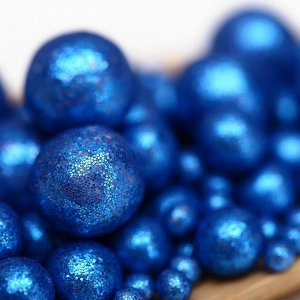 Новогодняя посыпка кондитерская с мягким центром "Жемчуг", синяя, 50 г
