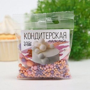 Посыпка кондитерская в цветной глазури (Розовое,сиреневое,оранжевое), 50 г