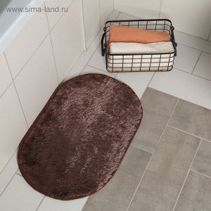 Коврик для ванной овальный Доляна «Пушистик», 40x60 см, цвет МИКС