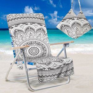 Накидка на пляжный стул, цвет серый, принт "Мандала"