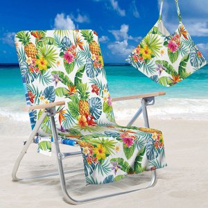 Накидка на пляжный стул, принт "Цветы/фрукты"