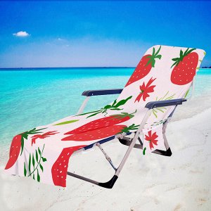 Накидка на пляжный стул, принт "Клубника"