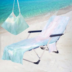 Накидка на пляжный стул, цвет голубой/розовый, принт "Небо"