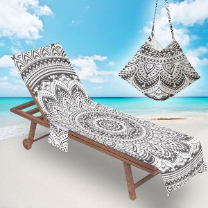 Накидка на пляжный стул, цвет серый, принт "Мандала"