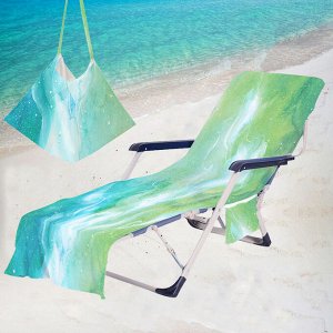 Накидка на пляжный стул, цвет зеленый, принт "Небо"