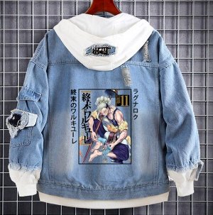 Джинсовая куртка с аниме принтом "Повесть о конце света"