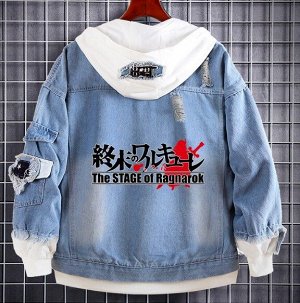 Джинсовая куртка с аниме принтом "Повесть о конце света"