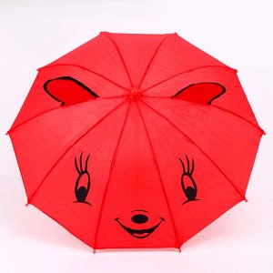 Зонт детский механический «Животные», r=25см, с ушками, цвет МИКС