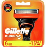 Сменные кассеты для бритья Gillette Fusion, 6 шт