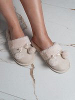 Тапочки Arya Женские Pompom-Бежевый