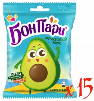БОН ПАРИ®. Бравокадо®. Мармелад жевательный фигурный со вкусом фруктов, 15х100г