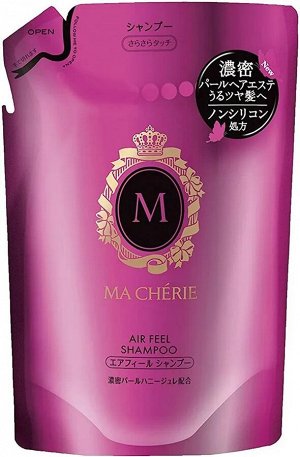 MA CHERIE, Бессиликоновый шампунь для волос для придания объема с цветочно-фруктовым ароматом (м/у) 380мл 1/18, Япония