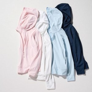 UNIQLO - сетчатая кофточка AIRism с защитой от УФ лучей - 60 LIGHT BLUE