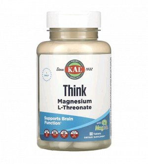 Магний L-треонат для улучшения работы мозга, 2000 мг, 60 таблеток