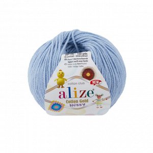 Пряжа Alize Cotton Gold Hobby new №40 Голубой