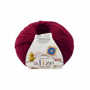 Пряжа Alize Cotton Gold Hobby new №390 Бордовый
