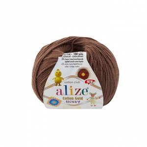Пряжа Alize Cotton Gold Hobby new №493 Коричневый