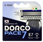 DORCO Сменные бритвенные кассеты с 7 лезвиями PACE 7 NEW (4 шт)