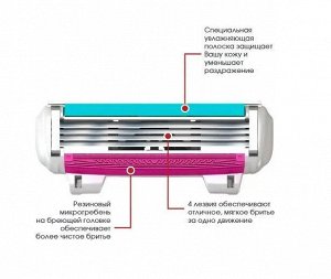 DORCO Сменные бритвенные кассеты Женские с 4 лезвиями ЕVE 4  NEW (4 шт)