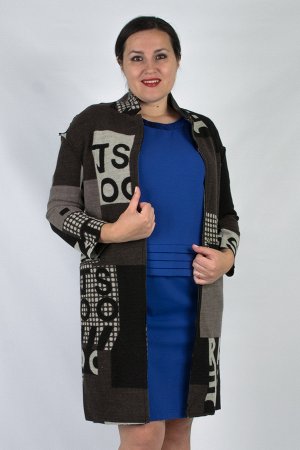 Женское пальто коричневое 2849 размер 44