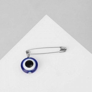 Булавка-оберег «Для второй половинки», 2,2 см, цвет синий в серебре