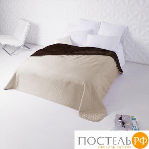 Одеяло - покрывало Sleep iX (иск.мех + одн.ткань) 180x220 Ткань: Бежевый, Мех: Коричневый