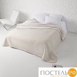 Одеяло - покрывало Sleep iX (иск.мех + одн.ткань) 180x220 Ткань: Бежевый, Мех: Молочно-Розовый