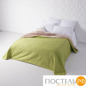 Одеяло - покрывало Sleep iX (иск.мех + одн.ткань) 240x220 Ткань: Зеленый, Мех: Темно-Бежевый