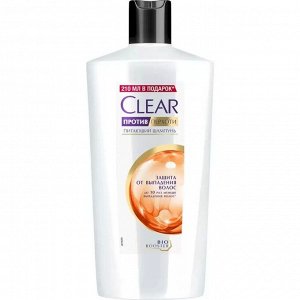 Clear женский шампунь против перхоти Защита от выпадения волос, с витамином В3 и аминокислотами 610 мл