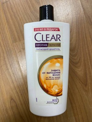 Clear женский шампунь против перхоти Защита от выпадения волос, с витамином В3 и аминокислотами 610 мл