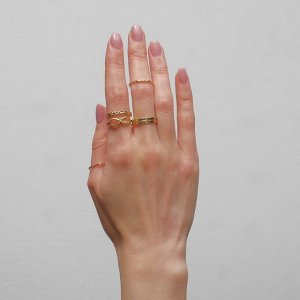 Кольцо набор 5 штук «Идеальные пальчики» тонкость, цвет золото