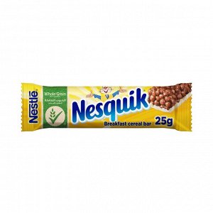 Батончик с шоколадными шариками и белым шоколадом Nestle Nesquik Cereal Bar Несквик 25 гр