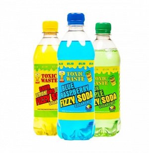 Toxic Waste Fizzy Soda Sour Lemon & Lime 500ml - Кислый напиток Токсик вэйст. Лимон и лайм. Без сахара