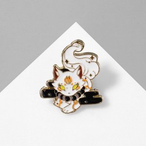 Значок "Япония" лисичка, цветной в золоте