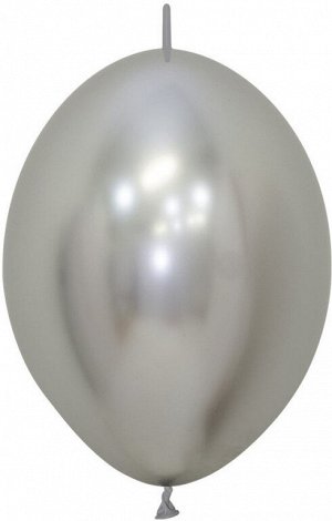 S Шар линколун 12"/30 см, зеркальные, серебро рефлекс/Reflex Silver