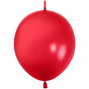 K Шар линколун 12"/30 см, пастель, красный/Red (ТМ 512)