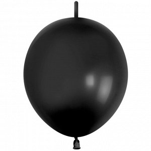 K Шар линколун 12"/30 см, пастель, черный/Black (ТМ 512)