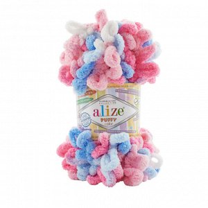 Пряжа Ализе Пуффи Колор Alize Puffy Color цвет №6525