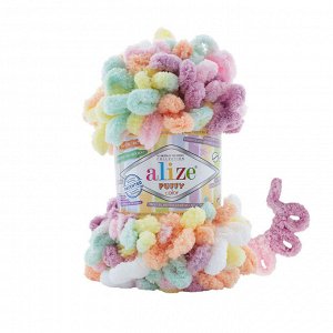 Пряжа Ализе Пуффи Колор Alize Puffy Color цвет №6527