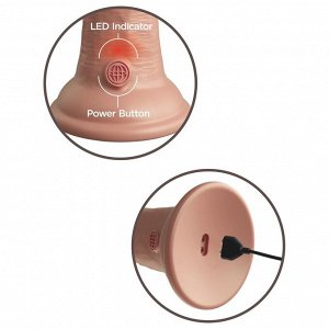 Телесный вибратор-реалистик на присоске 6" Vibrating Silicone Dual Density Cock - 17,8 см.