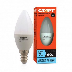 Лампа светодиодная Старт Eco Е14 7W холодный свет