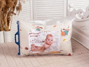 Подушка "Файберфлекс" бязь 38*58 (300г)файберфлекс,х/б кант,пакет с пл.ручкой(Н)