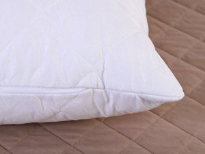 Подушка "Бамбук" микрофибра(бел) 48*68 (550г)на молнии лебпух+бамбук,стег,лента,сумка(Н)